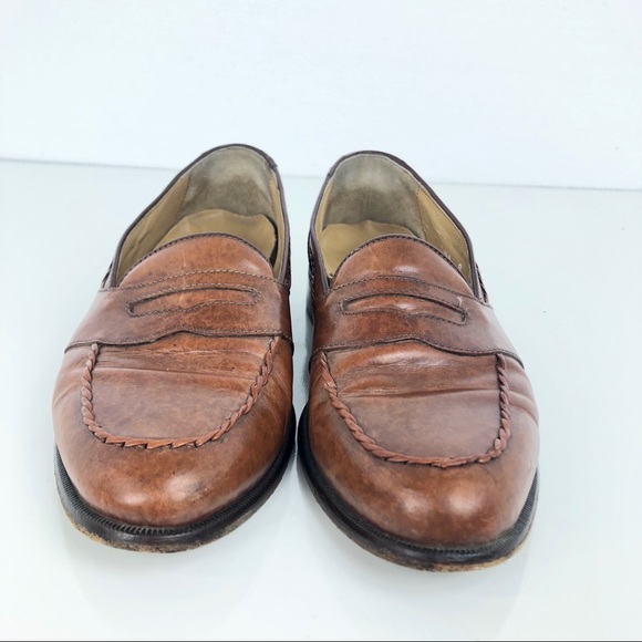 Perry Ellis Brown Leather Penny Loafers 8 Italian main image 7